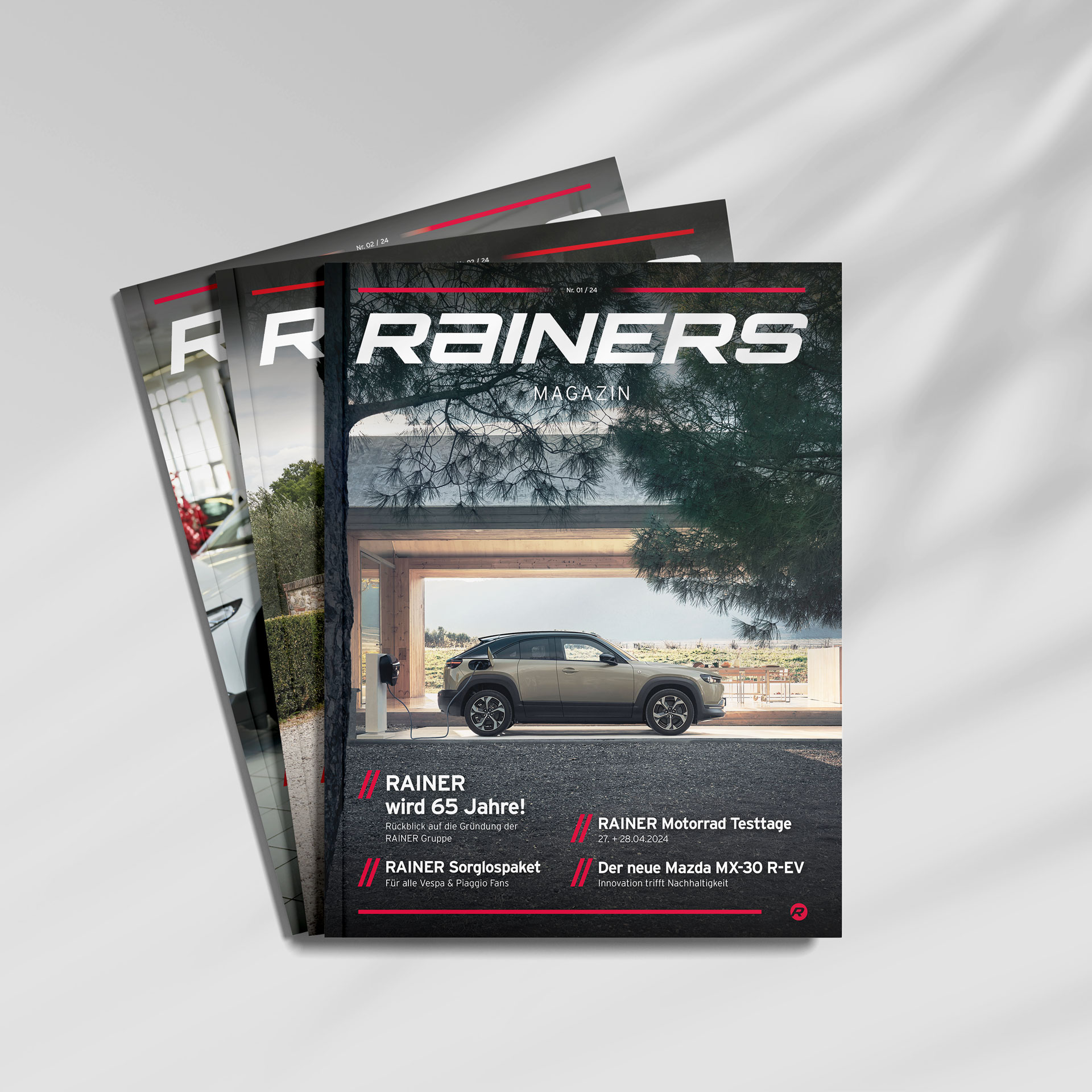 Unterschiedliche Cover eines Magazin Design