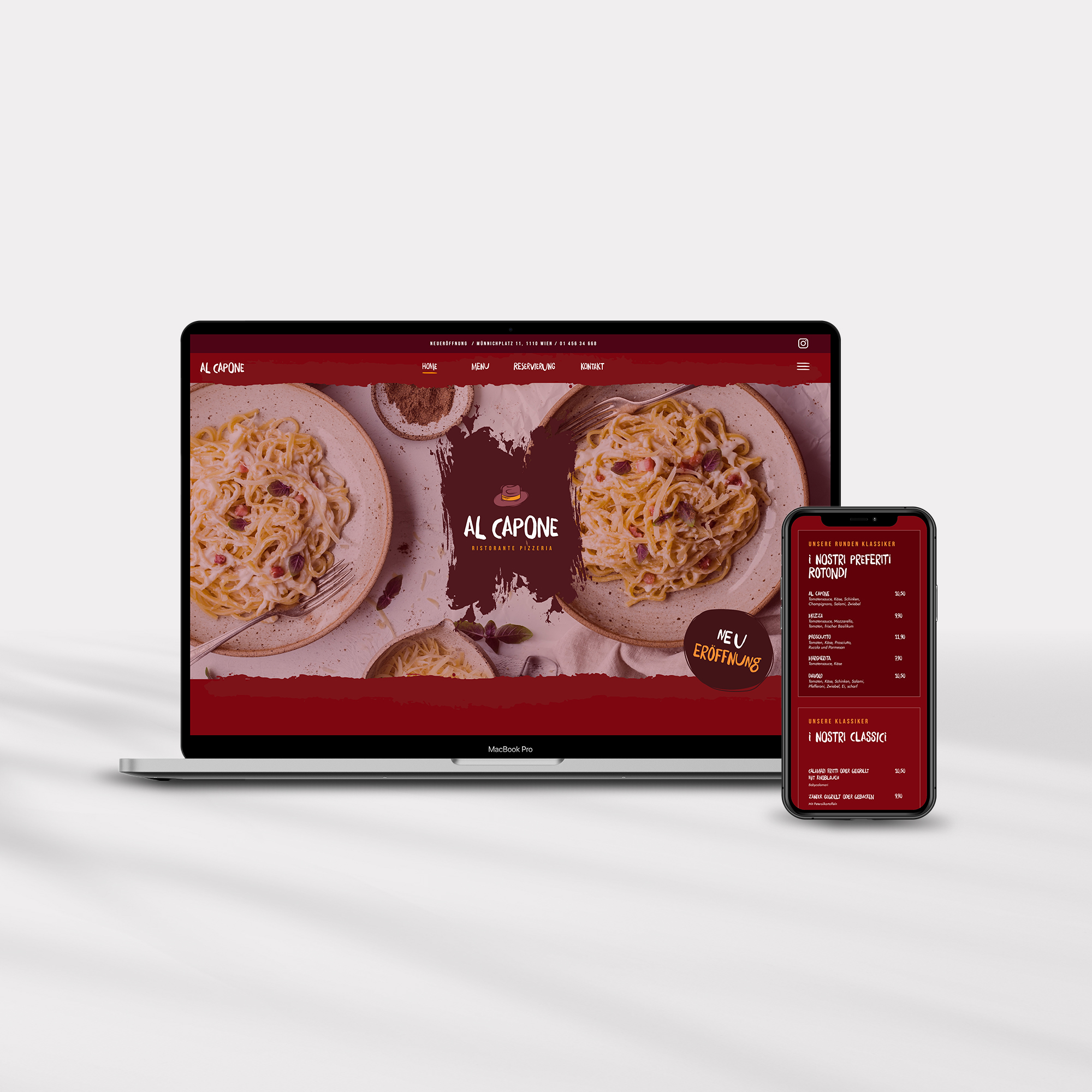 Al Capone Screen Mockup 2 - Grafikdesigner Wien