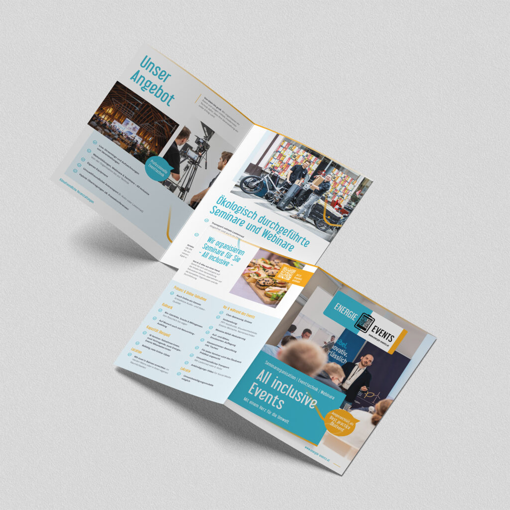 Energie Events Folder Mockup - Grafikdesigner Wien